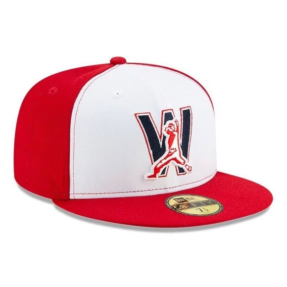 New Era 59Fifty Washington National MLB Hat 7 1/4 Red White Blue Low Profile Cap - Picture 6 of 12
